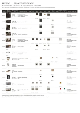Actual project page two: VP-014 through VP-026, including mattress VP-020