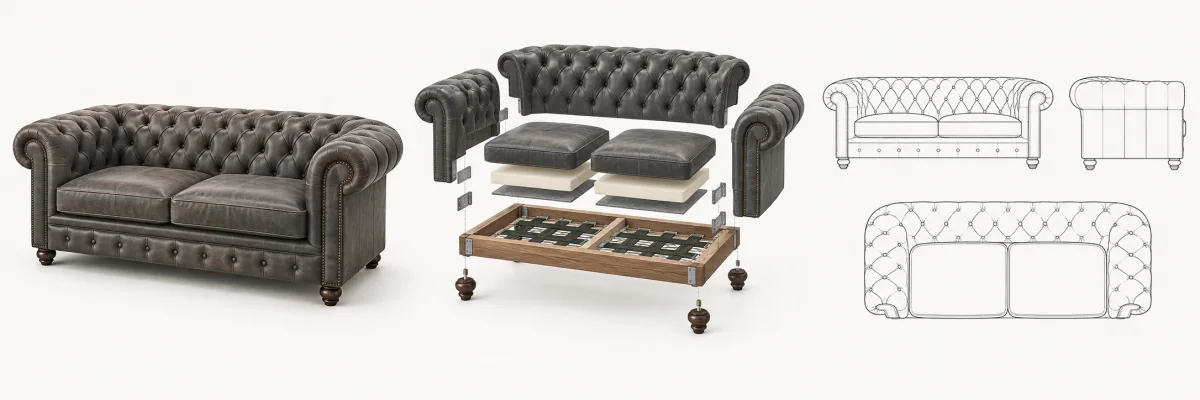 Cost explanation illustration for the sofa example